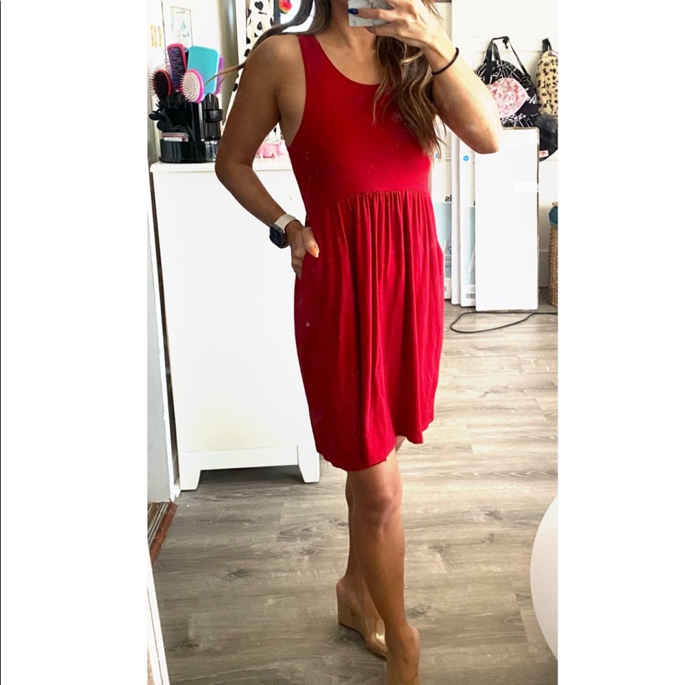Fighting eel dress - red